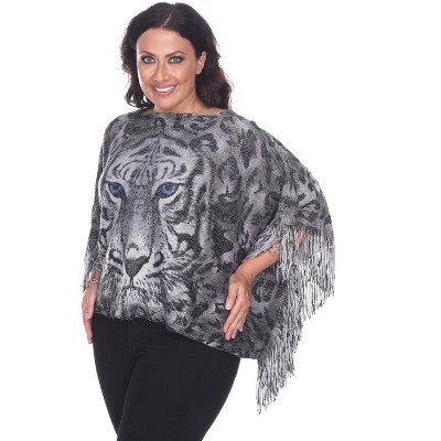 Women's Plus Size Tiger Print - One Size Fits Most Plus - White Mark
