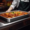 VEVOR Hotel Pan, Full Size Anti-Jam Steam Pan, 0.8mm Thick Stainless Steel Restaurant Steam Table Pan, 4-Inch Deep Commercial Table Pan - 2 of 4