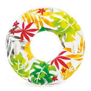 Intex 58263EP Groovy Color Inflatable Tropical Flower Transparent Tube Raft - 1 of 4