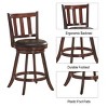 Tangkula 25" Swivel Bar Stool Padded Dining Kitchen Pub Bistro Chair Set of 2 - 4 of 4