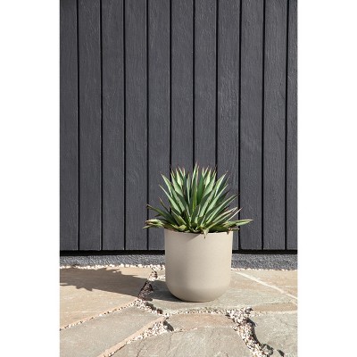 Kona Modern Sand 10" Plastic-Stone Composite Planter