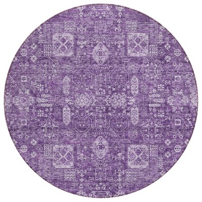 Purple Lilac And Lavender Oriental Washable Indoor Outdoor Area Rug