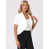 Allegra K Women's Business Casual Open Front Notch Lapel Lightweight Short Sleeve Cardigan Blazer - 2 of 4