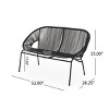 Outdoor Patio Rattan Loveseat,Polyethylene Rattan Woven Basket Loveseat,Garden Hammock Weave Design Benches With Metal Frame-Coolbibila - 4 of 4