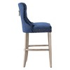WestinTrends 29" Tufted Upholstered Velvet Bar Stool with Metal Footrest, Velvet Navy Blue - 4 of 4