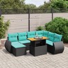 vidaXL 8 Piece Patio Sofa Set with Cushions Black Poly Rattan - 2 of 4
