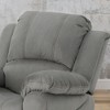 Microfiber Manual Glider Standard Recliner in Grey with Plush Cushions - 3 of 4