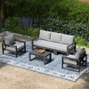 WestinTrends Montara 6-Piece Modern HDPE Outdoor Patio Furniture Sofa Conversation Set with Coffee Table - 2 of 4