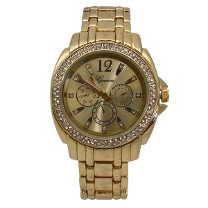 OLIVIA PRATT RHINESTONE BEZEL CLASSIC BRACELET METAL WATCH - 1 of 4