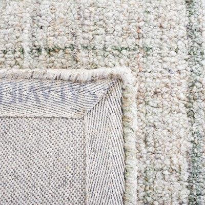 Hand-Tufted Sage & Green Abstract Wool Blend Rug - 9' x 12'