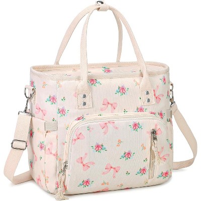 Lunch Bag for Women Men - Corduroy Lunch Tote Bag Reusable Insulated Lunch Box Portable Large Bags for Work Picnic or Travel
