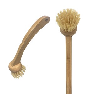Lola Products Eco Clean Bamboo Dish Brush, Multi Purpose, Sustainable Ergonomic Renewable Bamboo Handle, Fibers are Recycled Soda/Water Bottles - 1 CT - 1 of 4