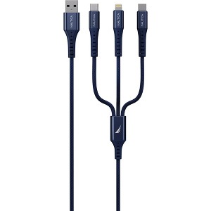 Nautica 3 In 1 Charging Cable  Premium Braided Design, Fast Charging & Data Transfer CB640 (12W) - 1 of 3