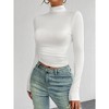 Womens Women's Mock Neck Long Sleeve Tops Slim Fit Stretchy Bodycon Shirts Fall Fashion Basic Tops - 3 of 4