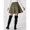 INSPIRE CHIC Women's Basic Faux Suede Flared Casual Mini Skater Skirt - 3 of 4