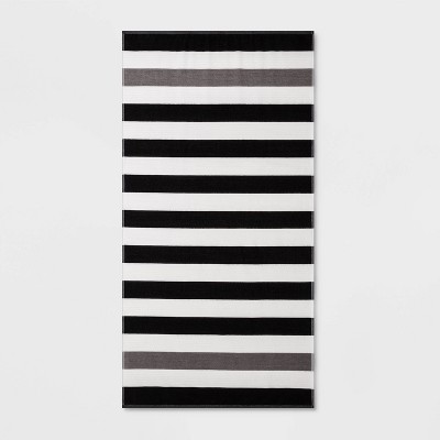 black and white beach towel