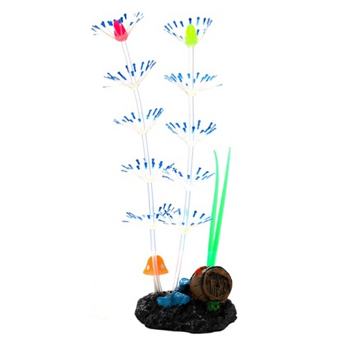 Unique Bargains Aquarium Simulation Coral Silicone Fluorescent 2.72"x7.48" Ornaments Decor - image 1 of 4