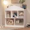 Toy Storage Organizer 5-Cubby White Kids Bookshelf, Wooden Cubby Storage Cabinet for Boys & Girls, Playroom, Nursery, Toddlers Toy Shelf - 3 of 4