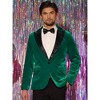 Lars Amadeus Men's One Button Party Prom Tuxedo Velvet Suit Blazer - 2 of 4