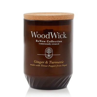WoodWick ReNew Recycled Glass Ginger and Tumeric Candle 13oz