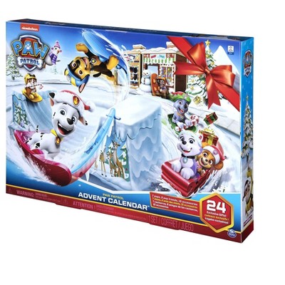 PAW Patrol Holiday Count Down Advent Calendar with 24 Collectible Toys Including Pups, Snowboards, and More, for Kids Ages 3 and Up