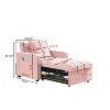 QingMoon 3 in 1 Sleeper Sofa Chair Bed, Velvet Convertible Single Sofa, 3 Level Adjustable Backrest, with Storage Pockets and Toss Pillows - 3 of 4