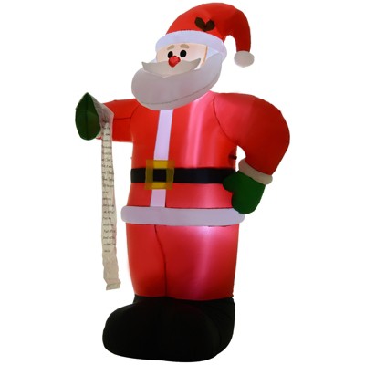 HOMCOM Inflatable Christmas Outdoor Lighted Yard Decoration Santa Claus with List 8' Tall