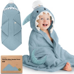 KeaBabies PlayPals Baby Towels with Hood for Girls, Boys, 100% Organic Soft Cotton Hooded Bath Towels for Newborn, Kids - 1 of 4