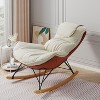 Light Luxury Single Rocking Chair with Washable Seat Cushion for Indoor, Accent Chair for Living Room and Bedroom - The Pop Home - 2 of 4