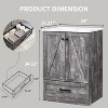 Sincido Farmhouse Modern 24" Bathroom Vanity Floor Standing Cabinet w/ Ceramic Sink,Barn Door,Large Storage Drawer and Metal Handle - 3 of 4
