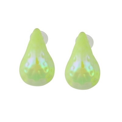 Women's Teardrop Hoop Earrings - Lime Green