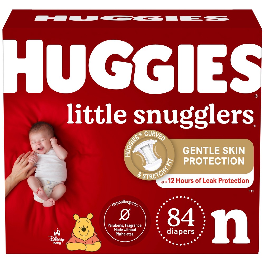 Huggies Little Snugglers Diapers Super Pack - Size Newborn (84ct)