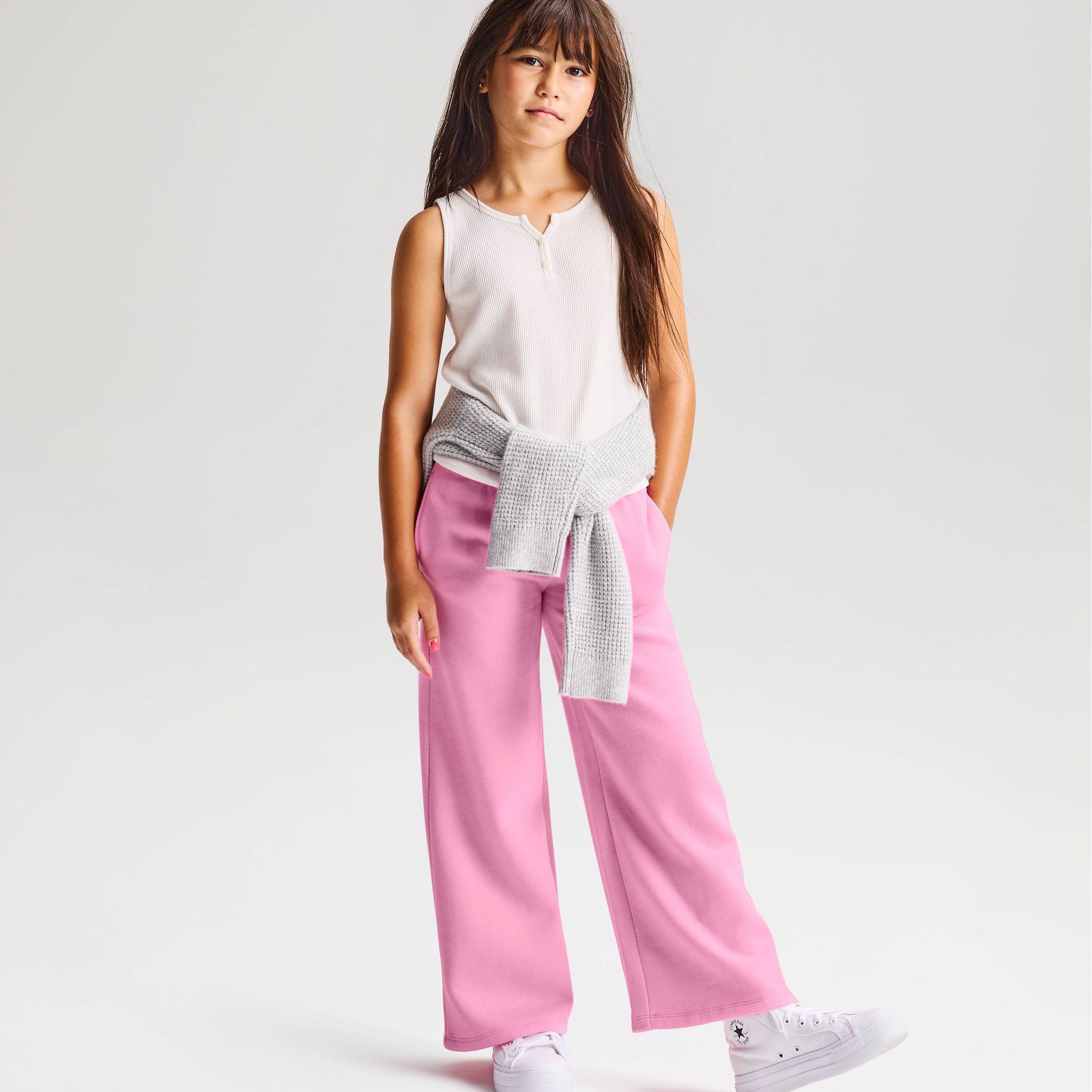 Girls' Fleece Wide Leg Sweatpants - Cat & Jack™