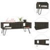 Vynxaria Espresso Coffee Table with Hairpin Legs ¨C Stylish Two-Shelf Design for Modern Living Spaces - 2 of 4