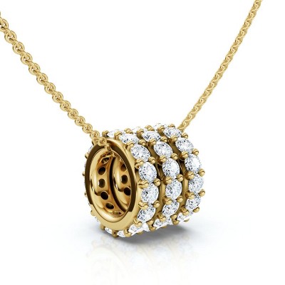 Pompeii3 1/2Ct Bernarda Diamond Pendant 14k Gold Women's Necklace Lab Created EF/VS