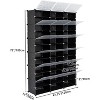 Coucheta 12-Tier Shoe Rack - Expandable for 72 Pairs, Space-Saving 47"x12" Plastic Shelves, Black - 3 of 4