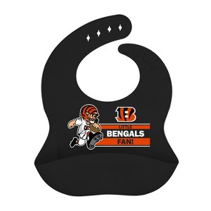 BabyFanatic Officially Licensed Unisex Silicone Baby Bib - NFL Cincinnati Bengals - 1 of 3