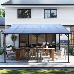 PAGED Outdoor Wall-Mounted Lean to Metal Awning Crafted with Heavy-duty Materials for Patio, Gardens, Backyard - 1 of 4