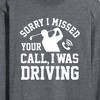 Men's - Instant Message - Sorry Missed Call Driving Golf Long Sleeve Graphic T-Shirt - 2 of 4
