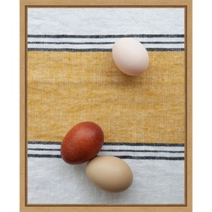 Amanti Art Eggs on Ochre Napkin by Tania Soderman Framed Canvas Wall Art - 1 of 4