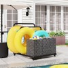 VisioGear Pool Accessories, Poolside Float Storage with Wheels, Pool Cart with Side Shelves for Patios, Gardens, Black, 39.4"*31.5"*37.6" - 4 of 4