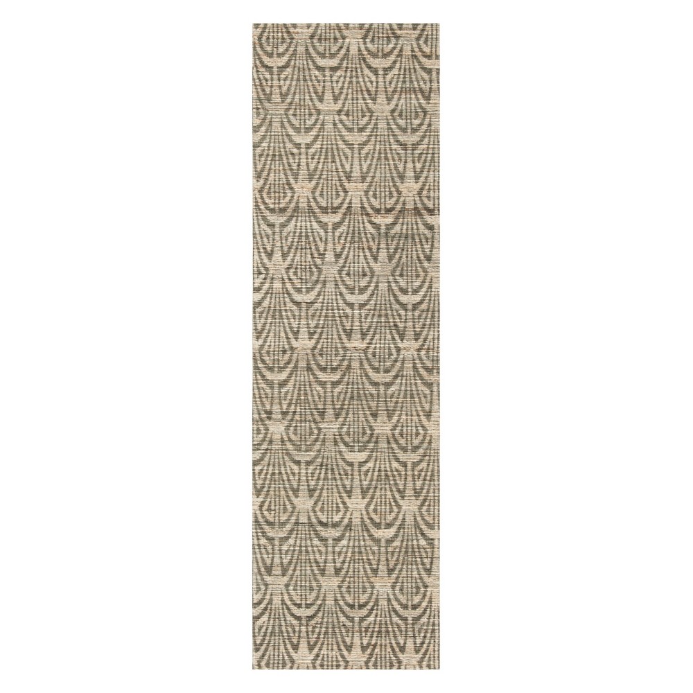  Geometric Woven Runner Light Beige/Gray