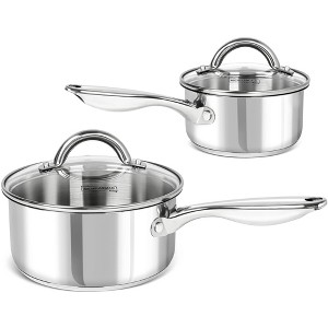 MICHELANGELO Saucepan Set, 18/10 Stainless Steel Sauce Pan with Lid, Tri-Ply Bottom Sauce Pot Set, Nonstick Saucepan, Induction Compatible - 1 of 4