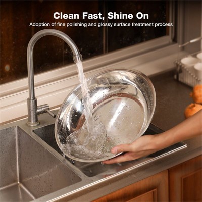 5QT Stainless Steel Round Chafing Dish Buffet Set with Glass Lid, 4-Pack