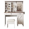 HDZNVF Farmhouse Makeup Vanity Desk with Sliding Mirror and Hairdryer Holder - 2 of 4
