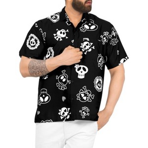 LA LEELA Men's Pirates Hawaiian Shirts Short Sleeve Button Down Shirt Mens Vacation Shirts Shirts for Men - 1 of 4