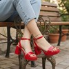 CUSHIONAIRE Cherry Platform Heels – Women's Dress Sandals with Chunky Block Low Heel with Adjustable Ankle Strap - 3 of 4