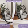 Wicker Swing Egg Chair 300lbs Capacity Chair Patio Rattan Chair for Backyard Indoor Outdoor Black - 4 of 4