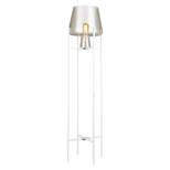 61" Nadia White Metal and Champagne Gold Glass Bowl Modern Floor Lamp - River of Goods