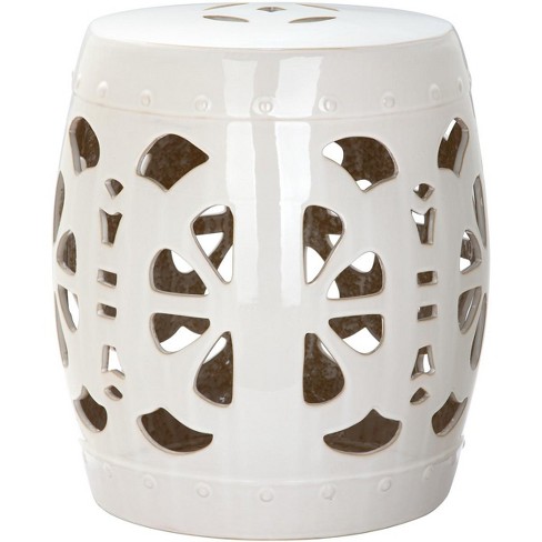 Stencil Blossom Ceramic Garden Stool  - Safavieh - image 1 of 3